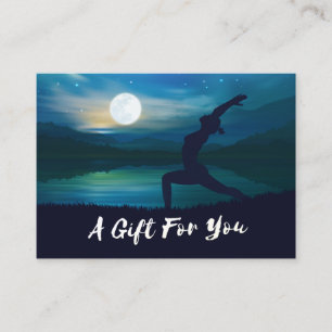 Carte De Réduction Méditation Yoga clair de lune Crescent lune Saluta