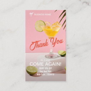 Carte De Réduction Merci Cocktail d'affaires Modern Pink