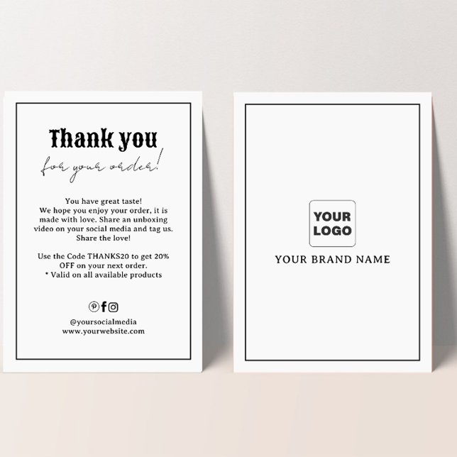 Carte de réduction Merci de typographie rétro (Créateur téléchargé)