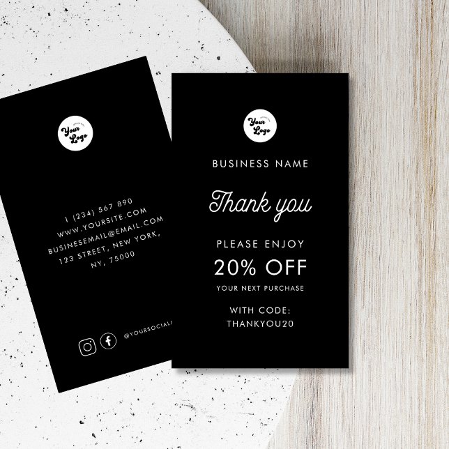Carte De Réduction Merci minimaliste du logo d'entreprise personnalis (Créateur téléchargé)