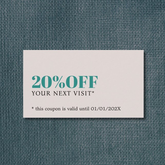 Carte De Réduction Minimalist Elegant Pastel Beige Green Salon Shop (Créateur téléchargé)