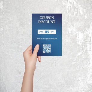Carte de réduction minimaliste de code QR