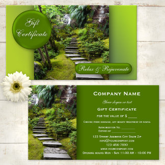 Carte De Réduction Modèle de bon cadeau de beauté de massage de Spa