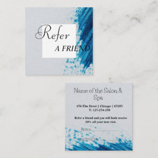 Carte de réduction moderne Blue Brush Salon