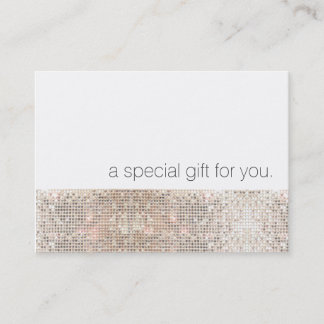 Carte De Réduction Moderne Faux Silver Sequins Beauty Cadeau Certific