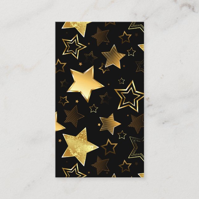 Carte De Réduction Motif sans couture avec étoiles d'or (Devant)