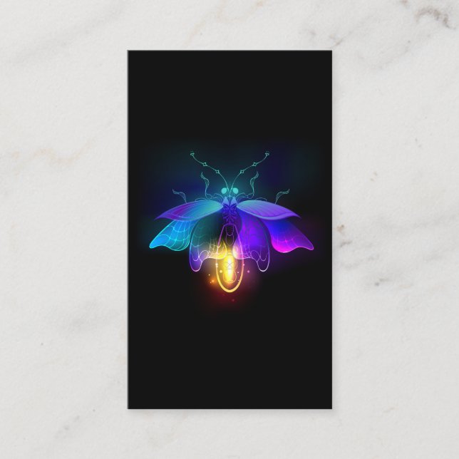 Carte De Réduction Neon Firefly sur noir (Devant)