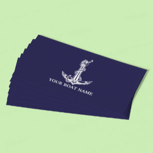 Carte De Réduction Nom du bateau de la corde d'Ancre nautique vintage