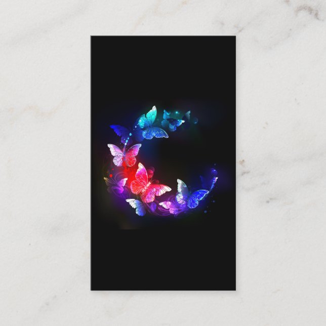 Carte De Réduction Papillons de nuit Neon brillants sur arrière - pla (Devant)