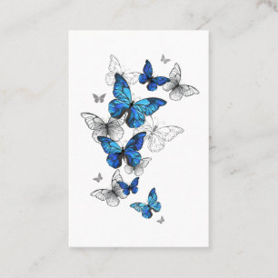 Carte De Réduction Papillons volants bleus Morpho