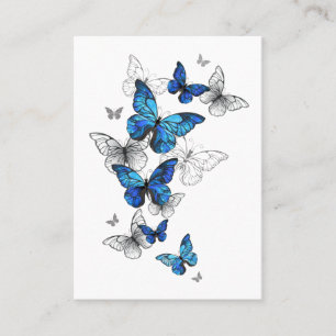 Carte De Réduction Papillons volants bleus Morpho