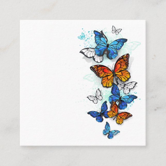 Carte De Réduction Papillons volants Morpho et Monarch (Devant)