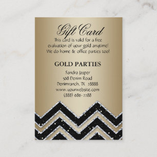 Carte De Réduction Parties scintillantes de noir de chèque-cadeau de