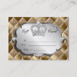 Carte De Réduction Parties scintillantes d'or de couronne de diamant