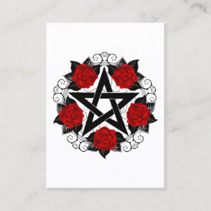 Carte De Réduction Pentagramme aux roses rouges