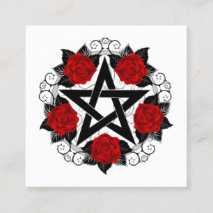 Carte De Réduction Pentagramme aux roses rouges