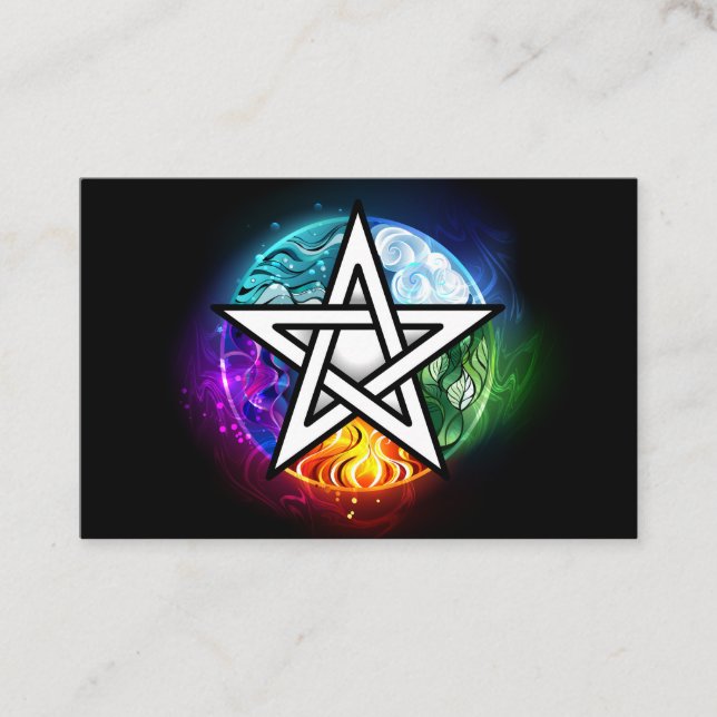 Carte De Réduction pentagramme wiccan (Devant)