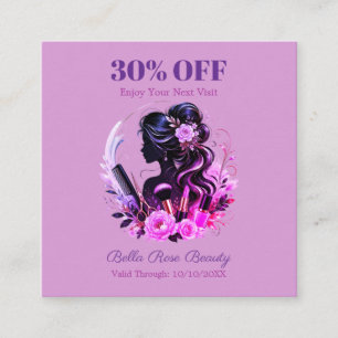 Carte de réduction personnalisée pour salon de bea