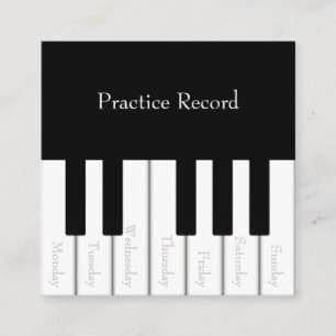 Carte De Réduction Piano Keys Kids Weekly Music Practice Reward Card