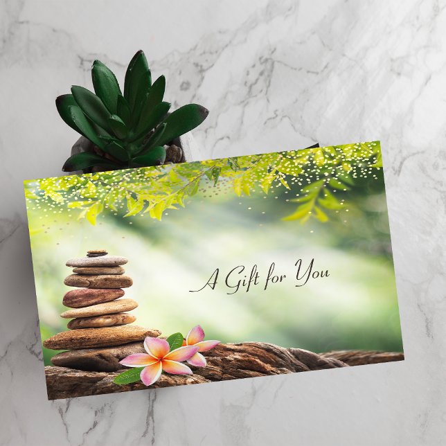 Carte De Réduction Pierres Zen, Fleurs, Spa, Massage (Créateur téléchargé)