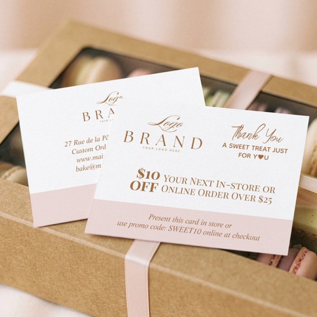 Carte De Réduction Pink Baker Thank You Promo Code Pastry Bakery Logo (Pink Baker Thank You Promo Code Pastry Bakery Logo Discount Card)