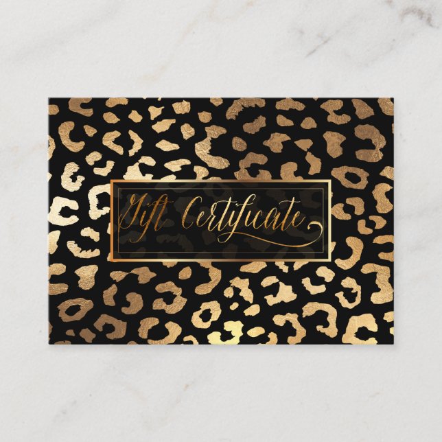 Carte De Réduction PixDezines Faux Gold Leopard/Gift Certificate (Devant)