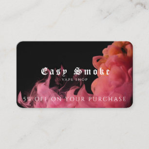 Carte de réduction professionnelle Vape Shop