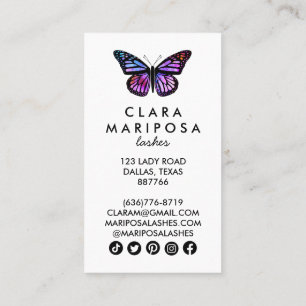 Carte De Réduction Purple Papillon Beauté Yoga maquillage bien-être