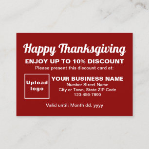 Carte de réduction Red Thanksgiving Business