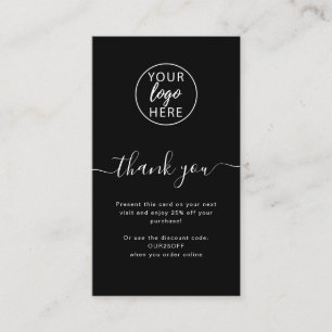 Carte De Réduction Remerciements pour Entreprise sur mesure Noir