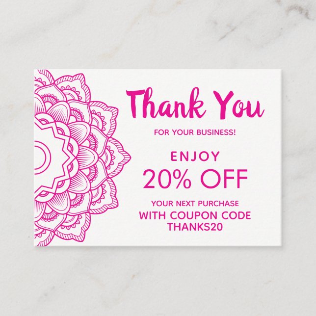 Carte De Réduction Remise de Merci (Devant)