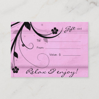 Carte De Réduction Rose aqueux de fleur de spa de chèque-cadeau de