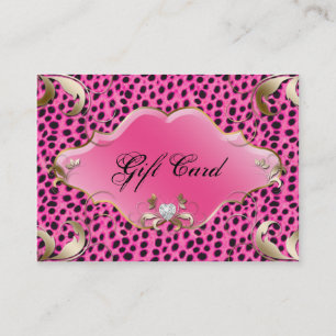 Carte De Réduction Rose de léopard de certificat-prime de bijoux de