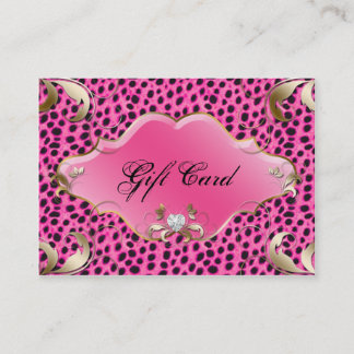 Carte De Réduction Rose de léopard de certificat-prime de bijoux de