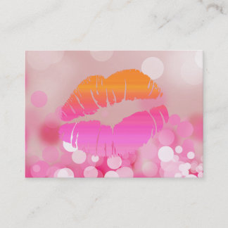Carte De Réduction Rose de lèvres et de lumières de chèque-cadeau de