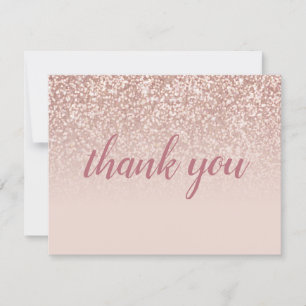 Carte de réduction rose Gold Parties scintillant B