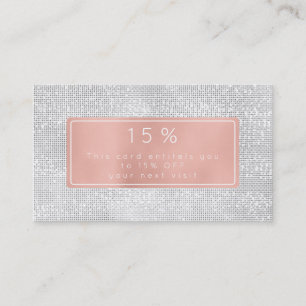 Carte De Réduction Rose Rose Gold White Silver Remise Salon de beauté