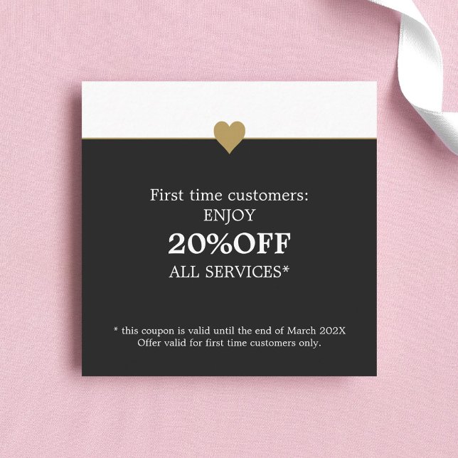 Carte De Réduction Salon de beauté simple et élégant (Créateur téléchargé)