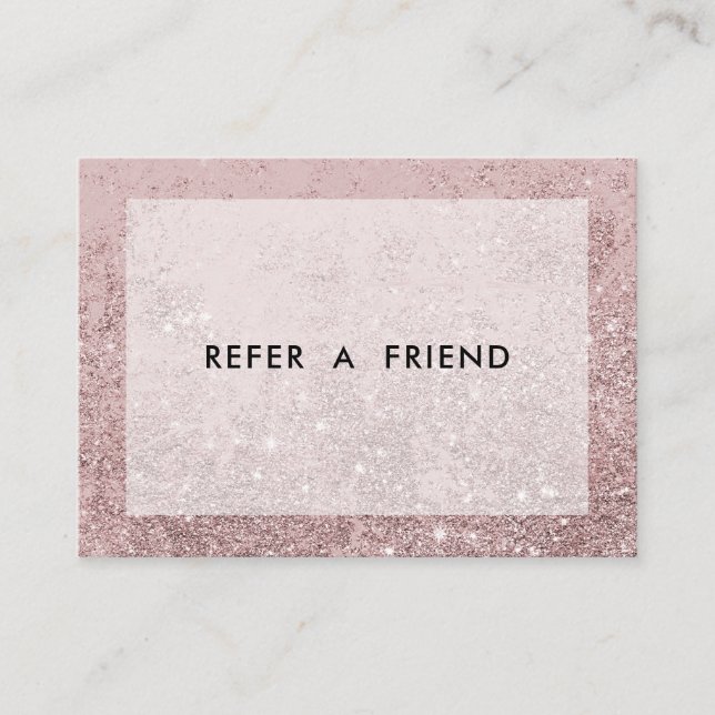 Carte De Réduction Salon de Parties scintillant moderne de Rosegold (Devant)