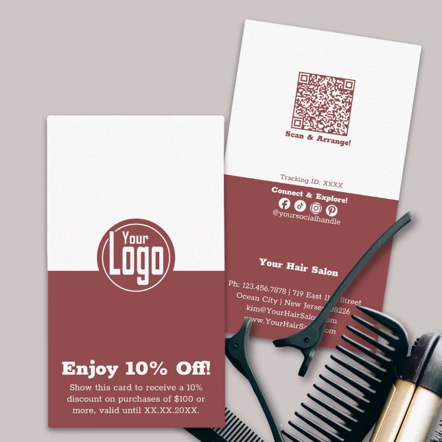 Carte De Réduction Salon fumé Topaz & cheveux blancs Profitez de 10%  (Smoky Topaz & White Hair Salon Enjoy 10% Off! Discount Card)