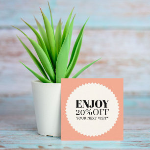 Carte De Réduction Salon minimal élégant Pastel Black Bold Shop