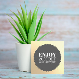 Carte De Réduction Salon minimaliste élégant Faux Gold Grey Shop