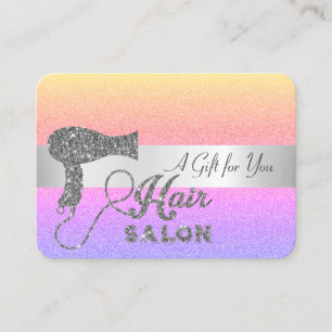 Carte De Réduction Sèche-cheveux Pailleté Ombre Arc-en-ciel Moderne É