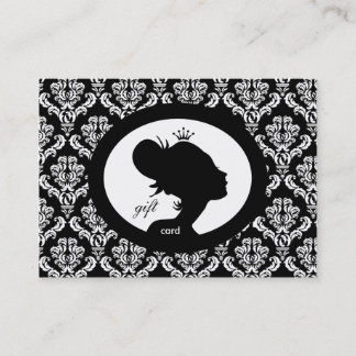 Carte De Réduction Silhouette BW de femme de couronne de