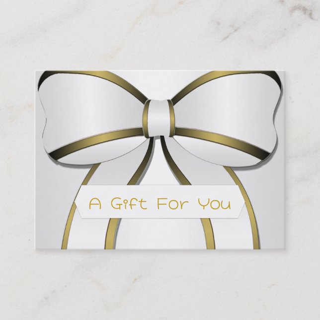 Carte De Réduction Silver and Gold Big Bow Gift Card Certificates (Devant)