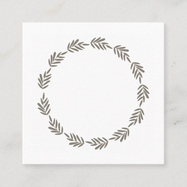 Carte De Réduction Simple couronne botanique de plantes dans une mono (Devant)