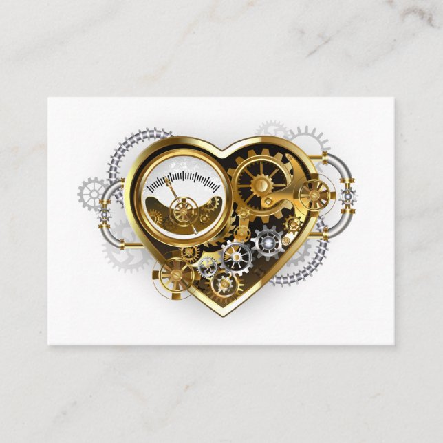 Carte De Réduction Steampunk Heart with a Manometer (Devant)