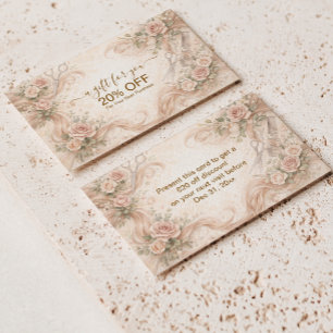 Carte De Réduction Studio de coiffure Rose Blush Illustration