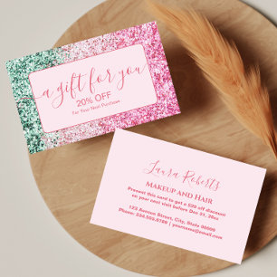 Carte De Réduction Style Glamour Élégant Rose Pâle