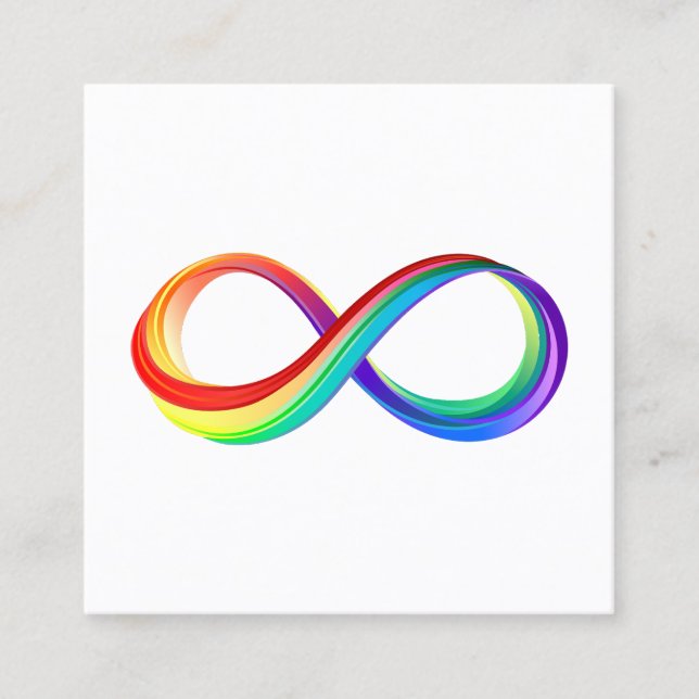 Carte De Réduction Symbole d'infinité arc-en-ciel stratifié (Devant)